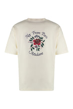 Carica l'immagine nel visualizzatore di Gallery, T-shirt girocollo Slogan Fleurs in cotone