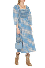 Load image into Gallery viewer, Checked midi dress