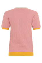 Load image into Gallery viewer, Short-sleeve sweater in a cotton and silk blend
