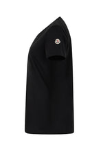 Carica l'immagine nel visualizzatore di Gallery, T-shirt in jersey di cotone con patch logato nera