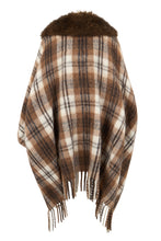 Carica l'immagine nel visualizzatore di Gallery, Mantella in misto lana con collo in shearling