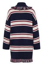 Load image into Gallery viewer, Long cardigan in wool with stripes