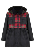 Load image into Gallery viewer, Rain jacket with peplum and tartan details