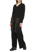 Carica l'immagine nel visualizzatore di Gallery, Pullover in cotone con scollo a V