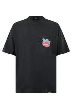 Carica l'immagine nel visualizzatore di Gallery, T-shirt nera comoda con logo stiloso