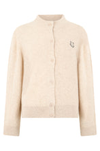 Load image into Gallery viewer, Wool cardigan with embroidered logo