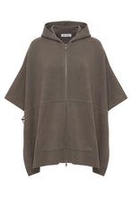 Carica l'immagine nel visualizzatore di Gallery, Poncho con cappuccio e zip