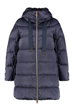 Load image into Gallery viewer, Long hooded down jacket