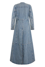 Carica l'immagine nel visualizzatore di Gallery, Cappotto lungo in denim patchwork
