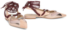 Carica l'immagine nel visualizzatore di Gallery, Sandali slingback in pelle e tessuto