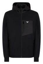 Carica l'immagine nel visualizzatore di Gallery, Felpa in cotone stretch con cappuccio e zip