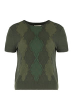 Carica l'immagine nel visualizzatore di Gallery, Maglione a maniche corte in misto lana Argyle