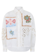 Carica l'immagine nel visualizzatore di Gallery, Camicia in cotone con pizzo sangallo