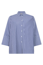 Carica l'immagine nel visualizzatore di Gallery, Camicia a righe blu in cotone