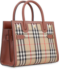 Load image into Gallery viewer, Title checked canvas handbag