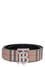 Carica l'immagine nel visualizzatore di Gallery, Cintura reversibile in pelle e tessuto Vintage check