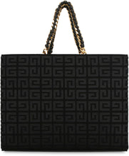 Carica l'immagine nel visualizzatore di Gallery, Small tote bag G in tela con logo all-over