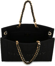 Carica l'immagine nel visualizzatore di Gallery, Small tote bag G in tela con logo all-over