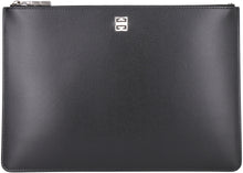 Load image into Gallery viewer, Logo detail flat leather pouch