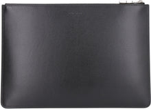 Load image into Gallery viewer, Logo detail flat leather pouch