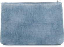 Load image into Gallery viewer, Faded denim clutch