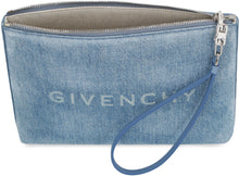 Load image into Gallery viewer, Faded denim clutch