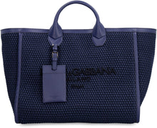 Carica l'immagine nel visualizzatore di Gallery, Shopping bag in canvas e pelle