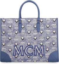 Carica l'immagine nel visualizzatore di Gallery, Tote bag in tela con logo all-over