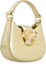 Carica l'immagine nel visualizzatore di Gallery, Micro bag Croc Crescent Bow in pelle