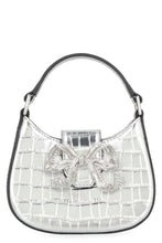 Carica l'immagine nel visualizzatore di Gallery, Micro bag Croc Crescent Bow in pelle