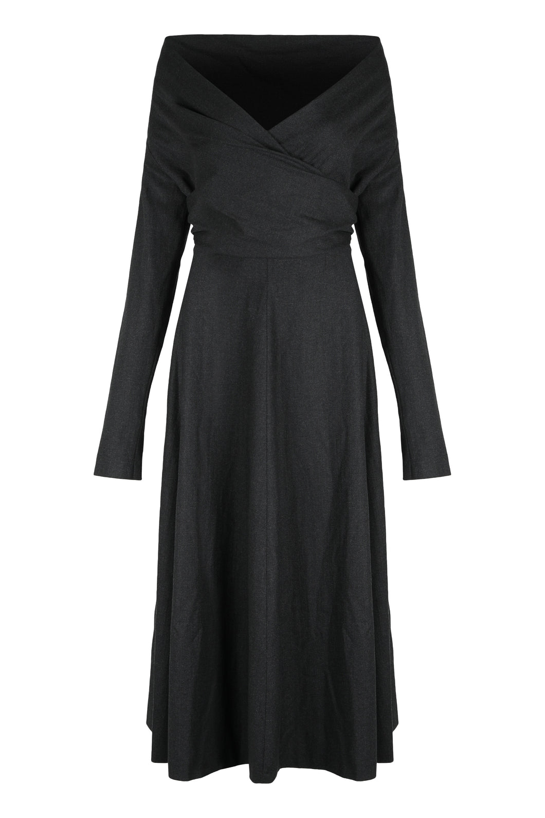 Abito drappeggiato in lana stretch