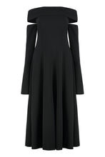 Carica l'immagine nel visualizzatore di Gallery, Abito nero off-the-shoulder
