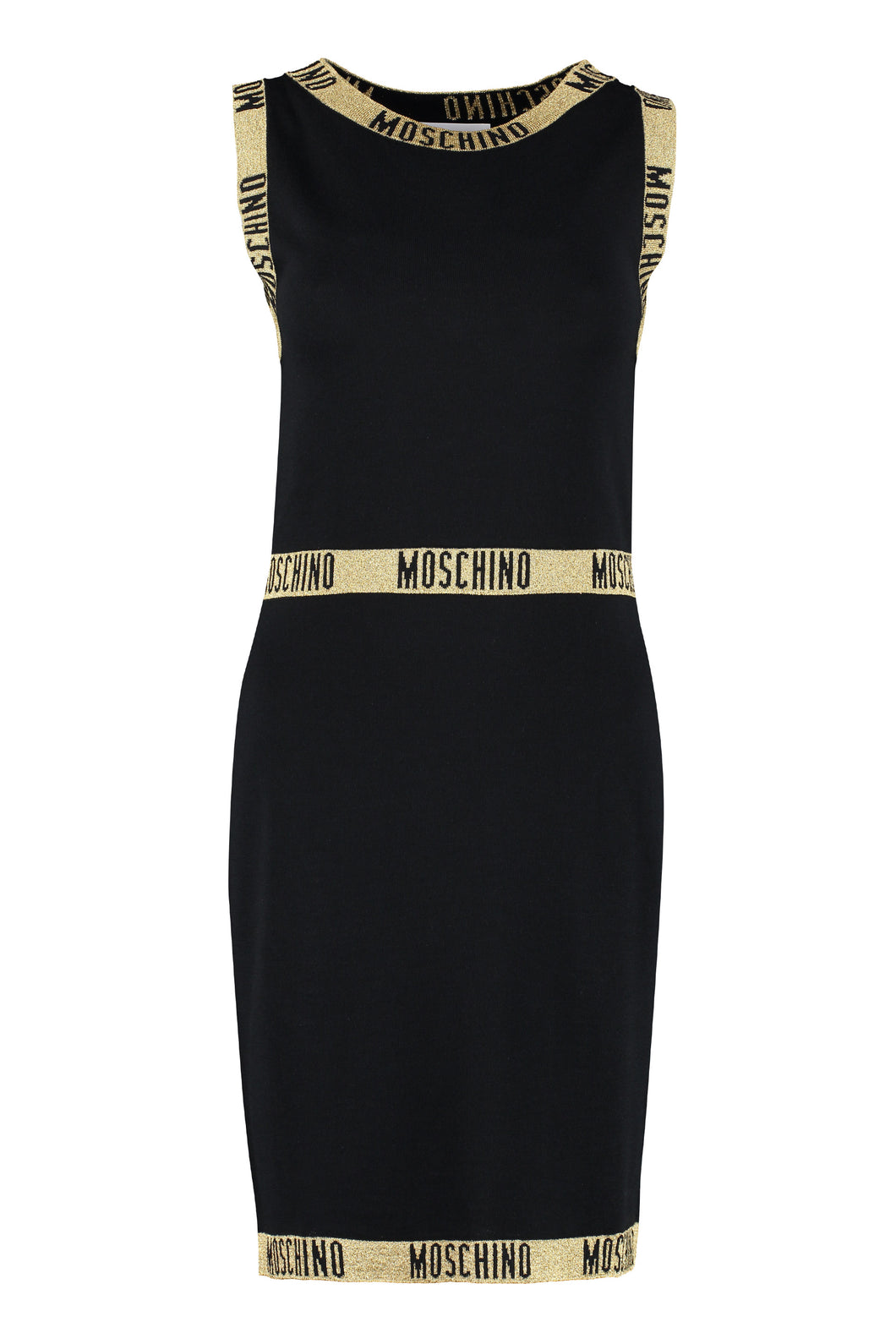 Abito in maglia con profili logati