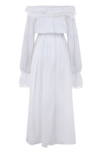 Carica l'immagine nel visualizzatore di Gallery, Abito lungo off-the-shoulder in cotone
