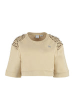 Load image into Gallery viewer, Short-sleeved cotton crewneck sweatshirt
