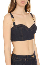 Load image into Gallery viewer, Medusa denim bralette
