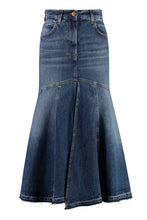 Carica l'immagine nel visualizzatore di Gallery, Gonna midi Ghirla in denim
