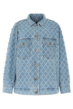 Carica l'immagine nel visualizzatore di Gallery, Giacca in denim di cotone con strass
