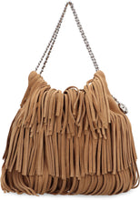 Load image into Gallery viewer, Mini Hobo bag Fleming in suede with fringes
