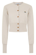 Carica l'immagine nel visualizzatore di Gallery, Cardigan beige cropped in cotone morbido
