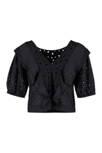 Carica l'immagine nel visualizzatore di Gallery, Blusa Volterra in cotone con pizzo Sangallo
