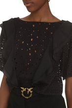 Carica l'immagine nel visualizzatore di Gallery, Blusa Volterra in cotone con pizzo Sangallo
