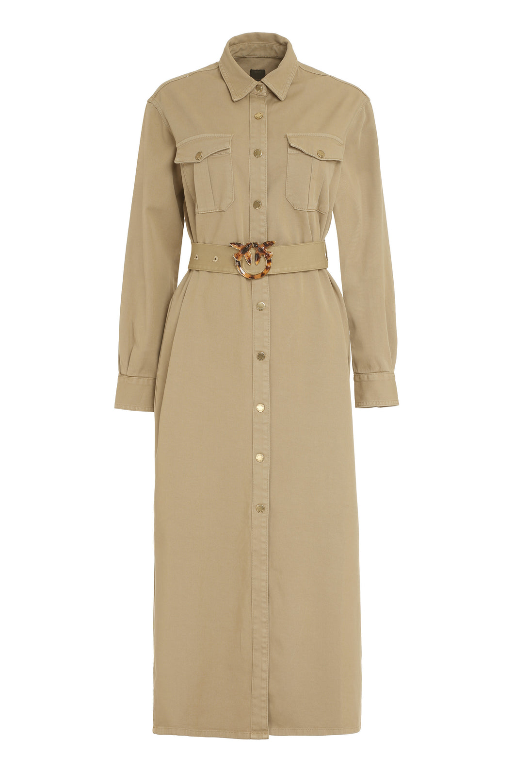 Abito chemisier in cotone con cintura