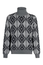 Carica l'immagine nel visualizzatore di Gallery, Pullover dolcevita in maglia bicolor
