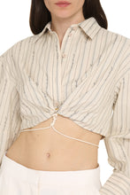 Load image into Gallery viewer, Plidao cropped poplin shirt
