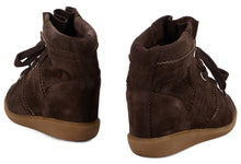 Load image into Gallery viewer, Sneakers with wedge and laces in leather
