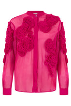 Carica l'immagine nel visualizzatore di Gallery, Camicia trasparente con rose applicate
