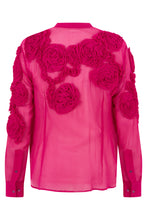 Carica l'immagine nel visualizzatore di Gallery, Camicia trasparente con rose applicate
