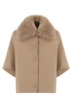 Load image into Gallery viewer, Short wool coat with shearling collar

