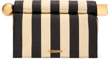 Carica l'immagine nel visualizzatore di Gallery, Borsa Pochette Rond Carré in canvas a righe
